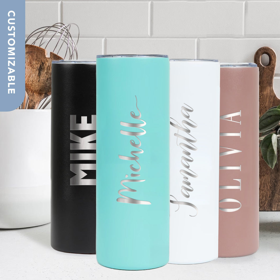 Custom Name Skinny Tumbler (set of 3)